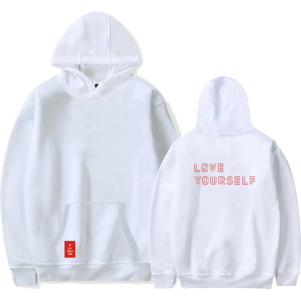 Толстовка с капюшоном и длинным рукавом принтом Love Yourself |