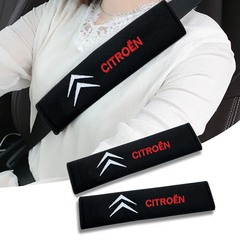 

2pcs Car Safety Belt Cover Interior Seat Belt Pad Case For Citroen C1 C2 C3 C4 C5 C6 C8 C4L DS3 DS4 DS5 LS DS6 Grand Picasso