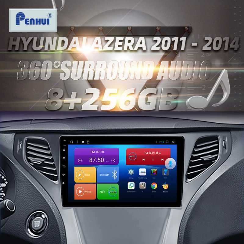 

Автомагнитола для Hyundai Azera (2011-2014), мультимедийный видеоплеер, GPS-навигатор, Android, 2 din