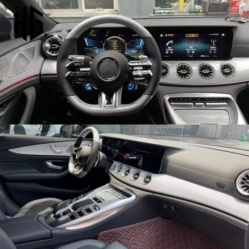 Фото Настоящий глянцевый бампер из карбона для GT43/GT50/GT53/GT63, крепление на винтах, автозапчасти №2