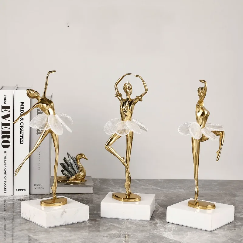 Подарочный сувенир медные балетки для девочек украшение дома с мраморной