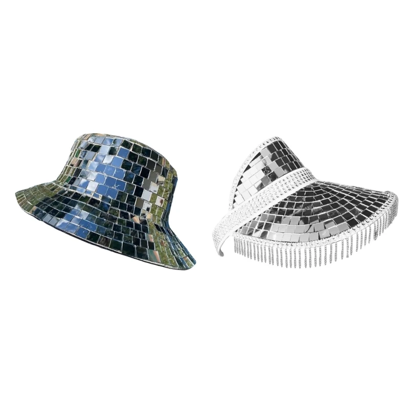 

Women's All-match Wide Brim Bucket Hat Nightclub Bar Glitter Fisherman Hat Sunscreen Gifts for Men Outdoorsports