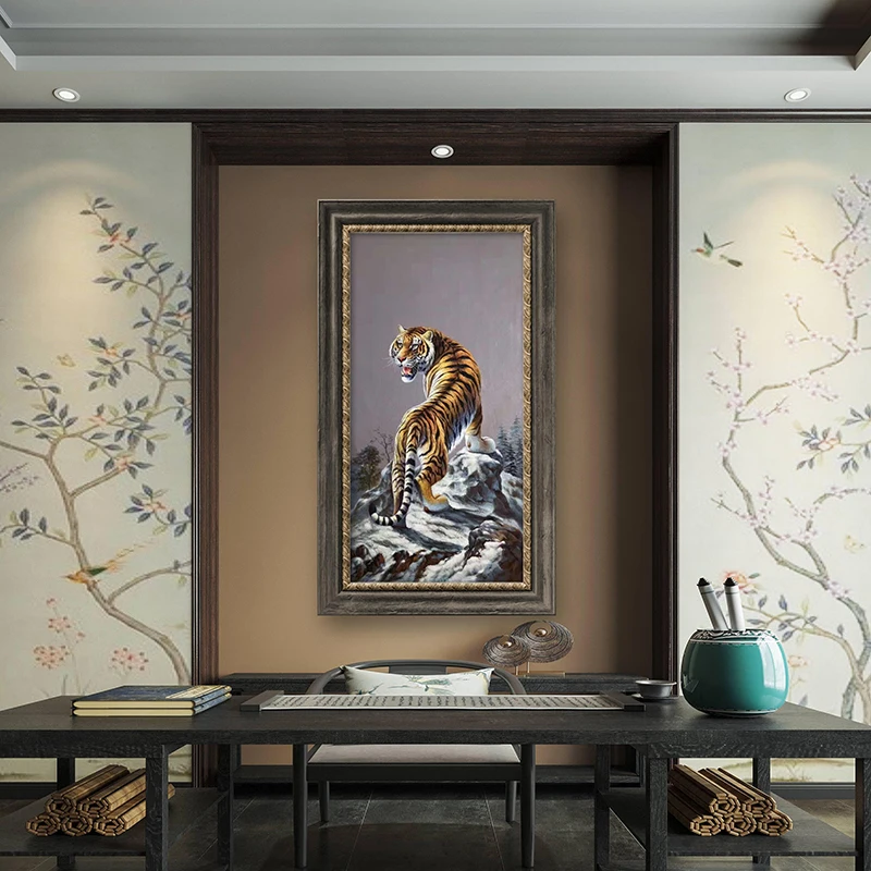 

Картины маслом ручной росписи, портреты тигровых животных, европейские коридоры, офисы, гостиная, картины на американскую стену