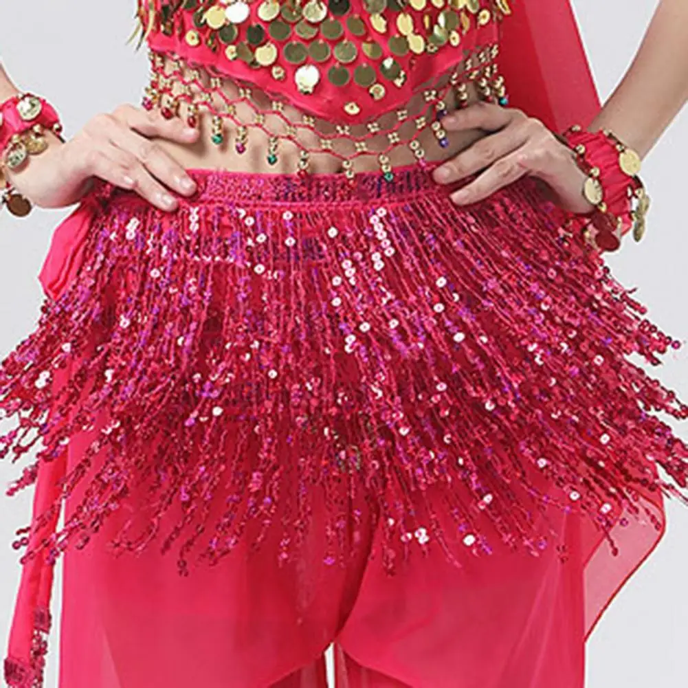 

Gorgeous Fringed Bohemia Style Shiny Sequin Tassels Belly Dancer Skirt for Stage Show Dancer Skirt Dancing Skirt