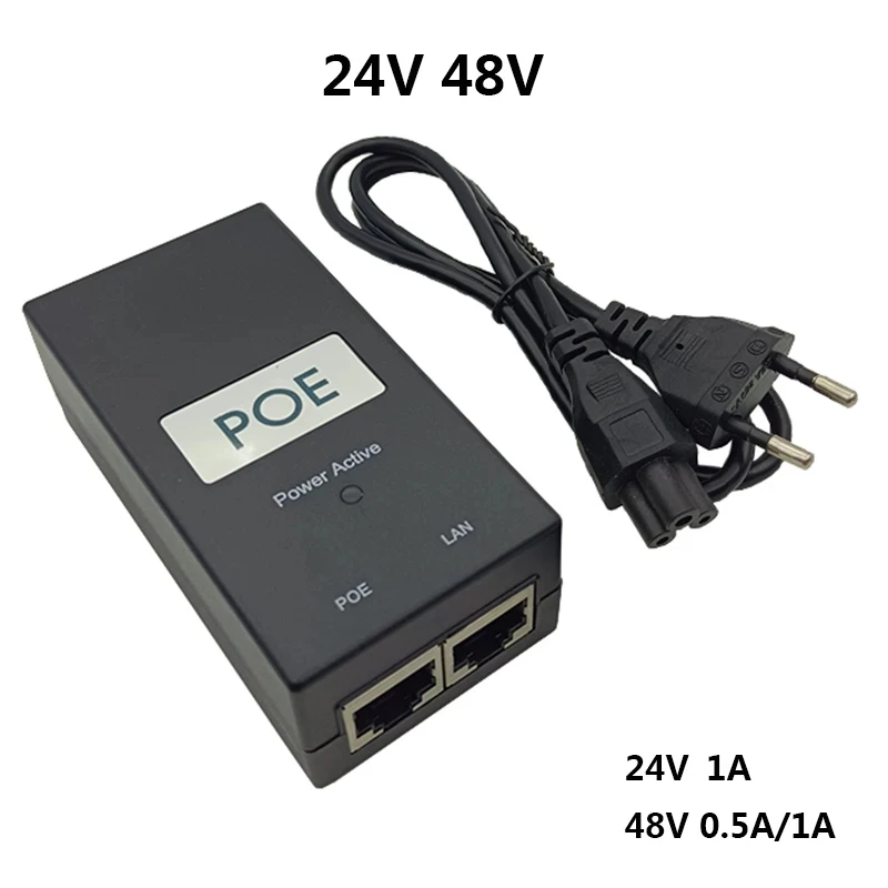 48 В 1 а адаптеры питания Ethernet в 0 5 А источник 24 шнур адаптер Великобритания ЕС