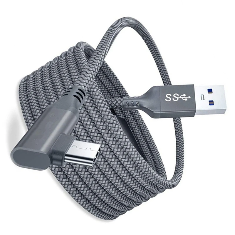 

2X Charger Cable 5M For Oculus Quest 2 Link Headset USB 3.0 Type C Data Line Transfer Type-C To USB-A Cord VR