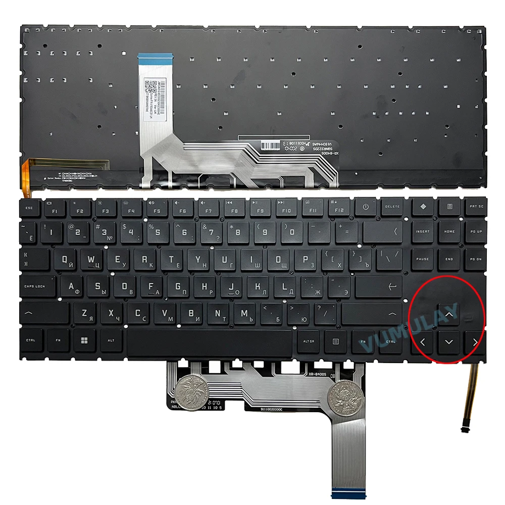 Русская клавиатура с RGB-подсветкой для HP Omen 15-EN 15-EN0010CA 15-EN0023DX 15-EN0036NR 15-EN1013DX 15-EK