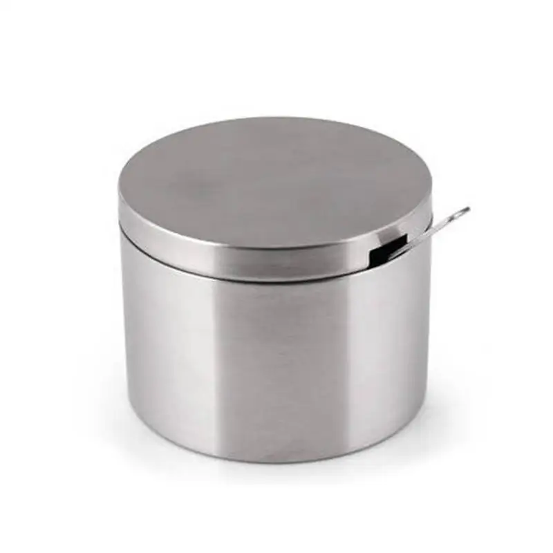 

Spice Cans For Spices Stainless Steel Seasoning Jar Cylindrical Salt Sugar Pepper Cans Spoon Kitchen Storage Box Supplies Tools