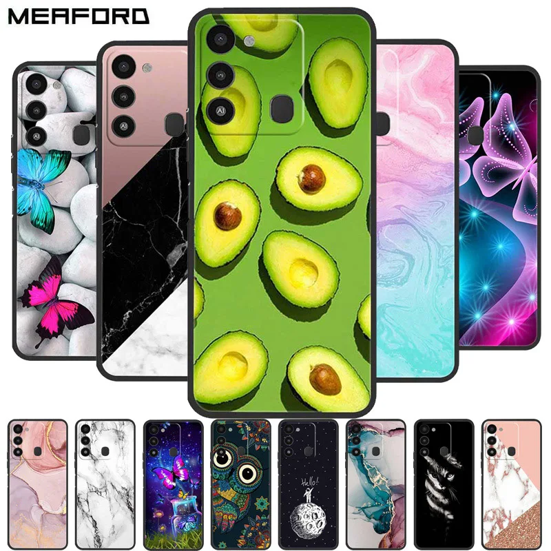 

For Tecno Spark 9 Case Marble Soft Silicone Protective Shell for Tecno Spark 9 Spark9 2022 Fundas KG5p 6.6" Phone Cover Black