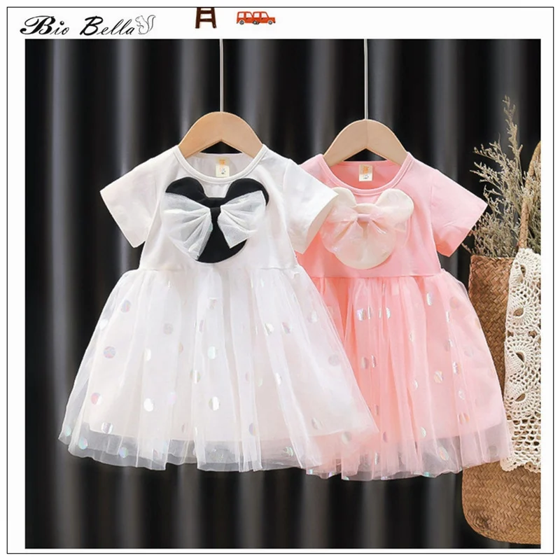 

Summer Girl Baby Dress Tutu Lace Princess Cartoon 1-3 Year Short Sleeve Infant Vestidos Party Hoilday Girl Toddler Clothing Tops