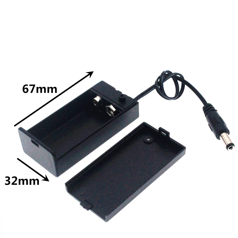 600pcs/lot MasterFire Plastic 1 X 9V 6F22 Battery Holder Storage Box Case with DC 2.1*5.5mm Plug ON/OFF Switch Cover