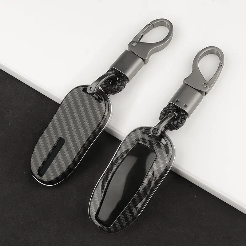

New Fashion Carbon Fiber ABS Car Key Case For Tesla Model 3 Model S Accessories