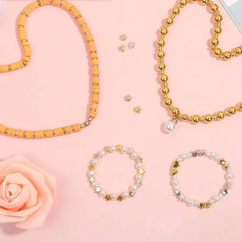 2240 Pcs Spacer Beads For Jewelry Making In 8 Styles, For Bracelets Making, Round Beads Beads Crafts