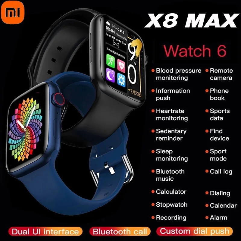 

xiaomi IWO Smart Watch X8 Max 1.75" Infitnite Screen Bluethooth Call Heart Rate Fitness Tracker Waterproof Sport SmartWatch Men