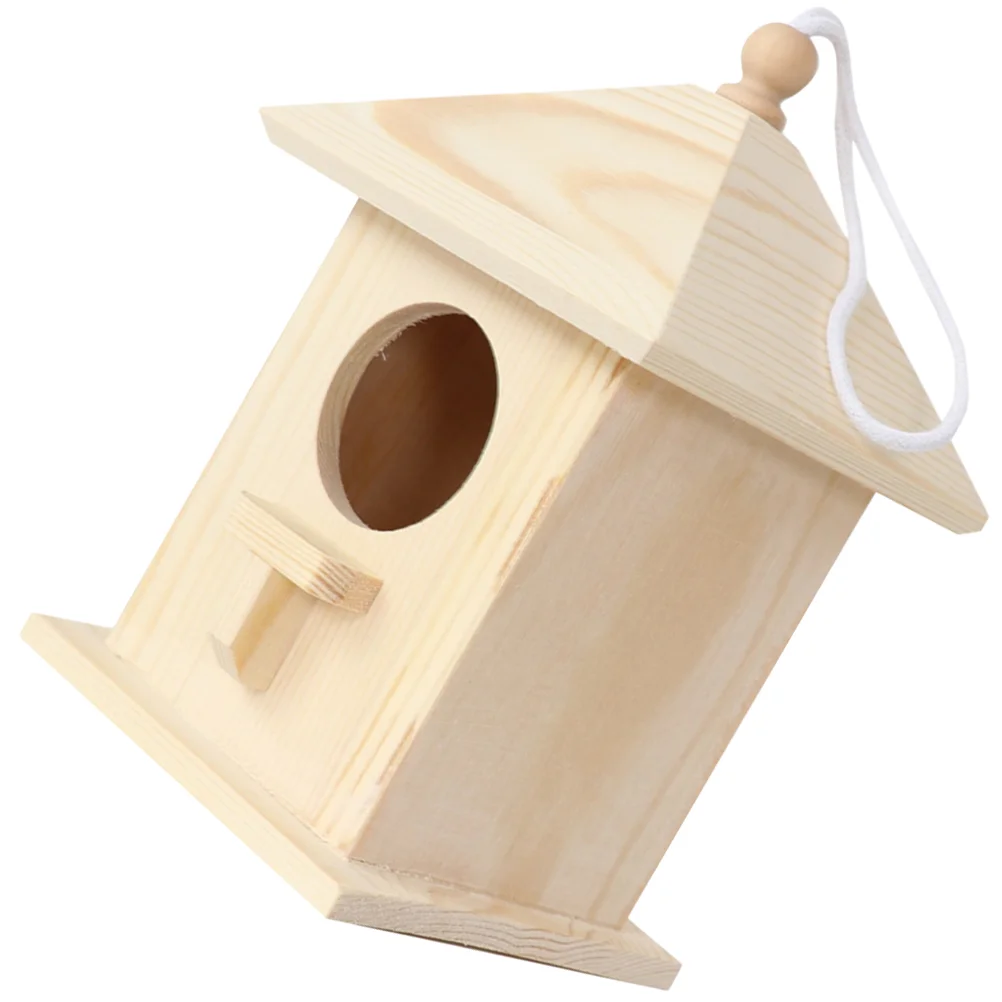 

Bird House Wooden Hanging Wood Nesting Box Birdhouse Garden Birds Outdoor Bluebird Place Resting Shelter Home Pet Houses Parrot