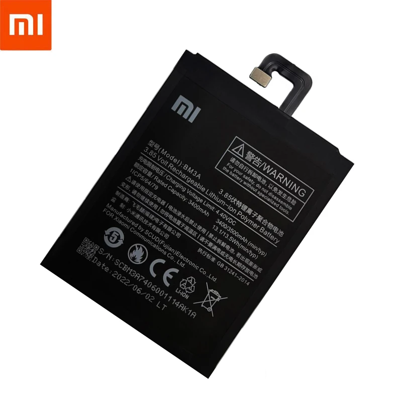 Оригинальный телефонный аккумулятор Xiao Mi BM3A для Xiaomi Note 3 сменный 3500 мАч батареи