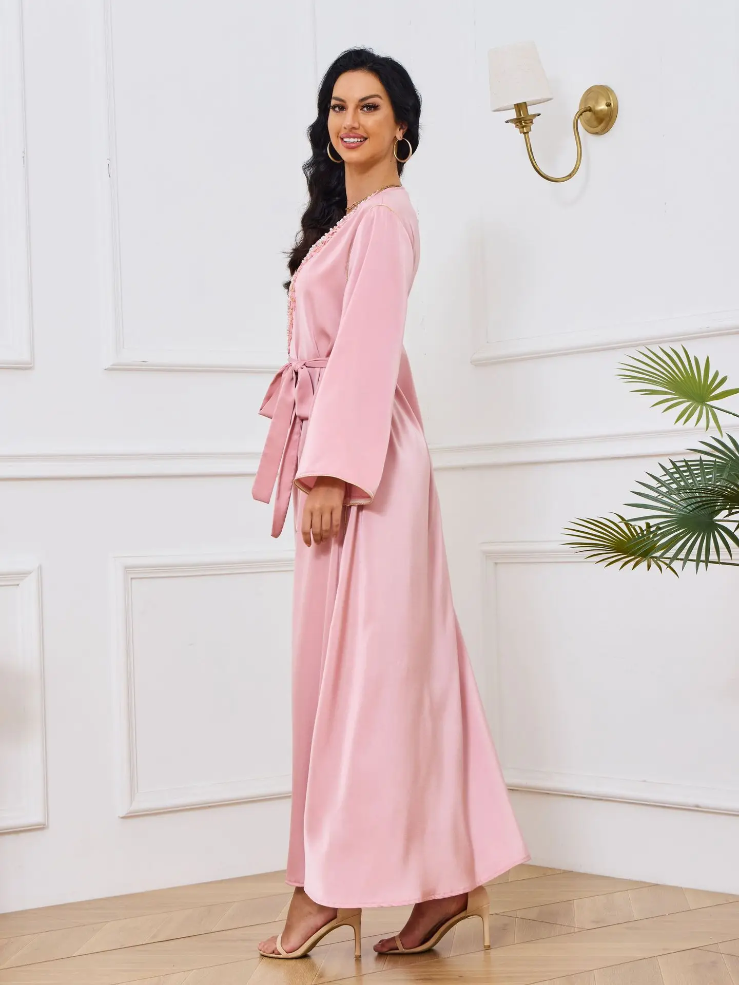 Дубай арабское мусульманское модное платье 2025 Ид Рамадан Абая женские атласные