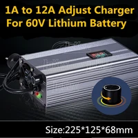 1a to 12a adjustable smart 60v charger with lcd display for 16s 67 2v 17s 71 4v 18s 75 6v li ion 20s 73v lifepo4 lithium battery