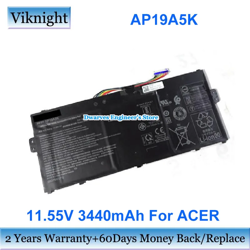 Оригинальный аккумулятор 11 55 В 3440 мАч 39 7 Втч AP19A5K для Acer Aspire 5 A515-43 A515-54 SP314-54N