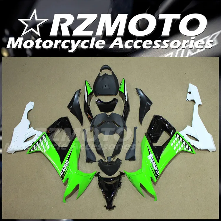 

New ABS Whole Motorcycle Fairings Kit Fit for Kawasaki Ninja ZX-10R ZX10R 2008 2009 2010 08 09 10 Bodywork set Green white