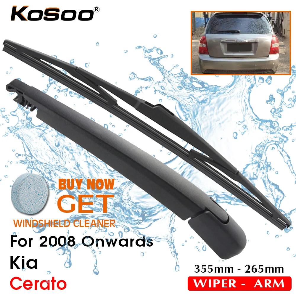 

KOSOO Авто Задние лезвия для KIA Cerato,355 мм 2008 года задние окна стеклоочистителей рычаг, автомобильные аксессуары для укладки