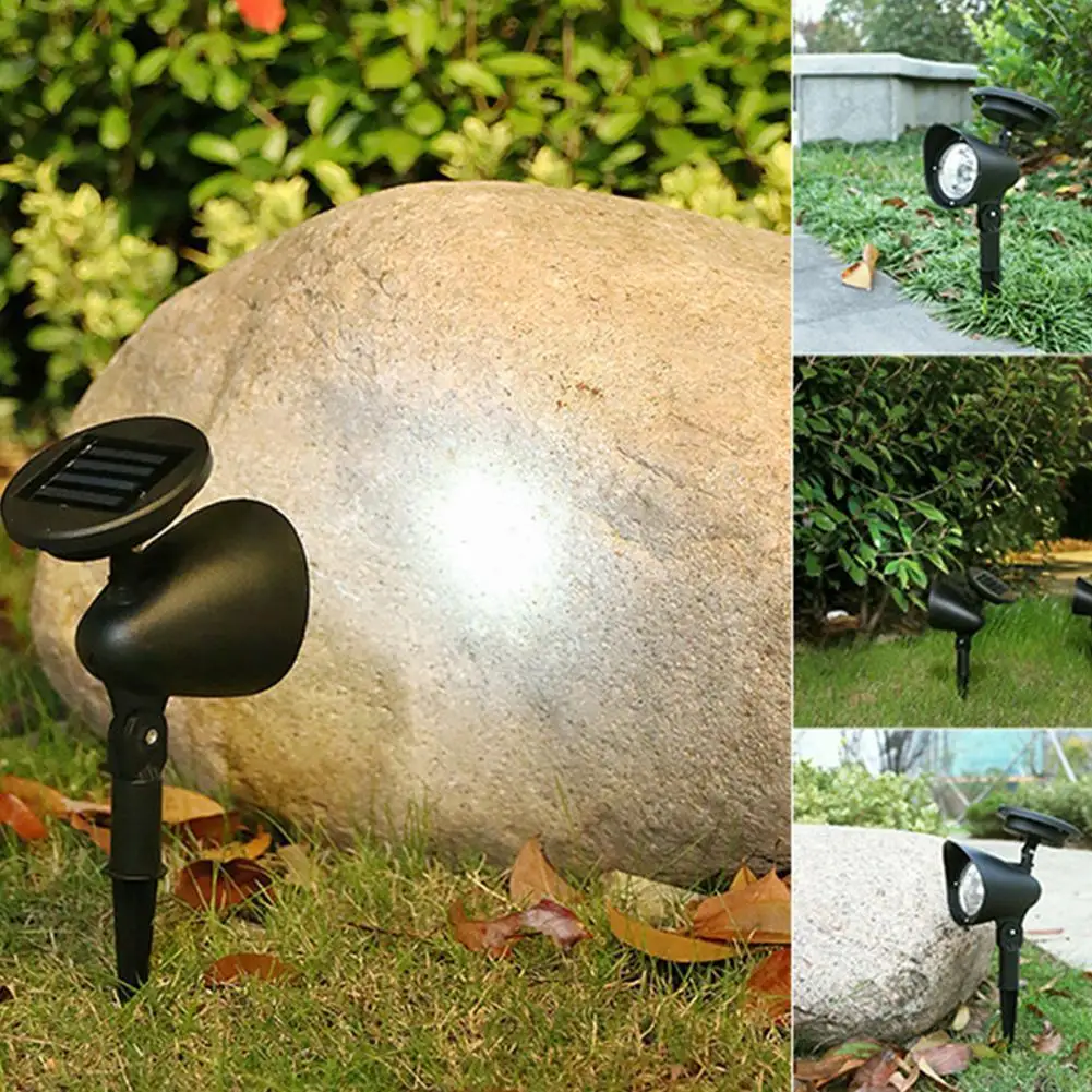 

Точечные светильники на солнечной батарее, наружные Ландшафтные садовые лампы для газона для двора, газона, балкона, U9p6, 2 шт., 4 светодиода