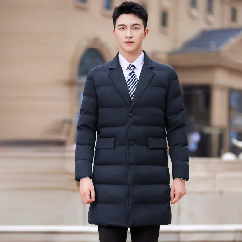 Профессиональное мужское пуховое пальто с хлопковой подкладкой 2024 зимнее