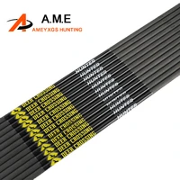 612pcs pure carbon fiber arrows shaft 300 800 spine high strength diy archery shooting recurver compound bow hunting arrow acc