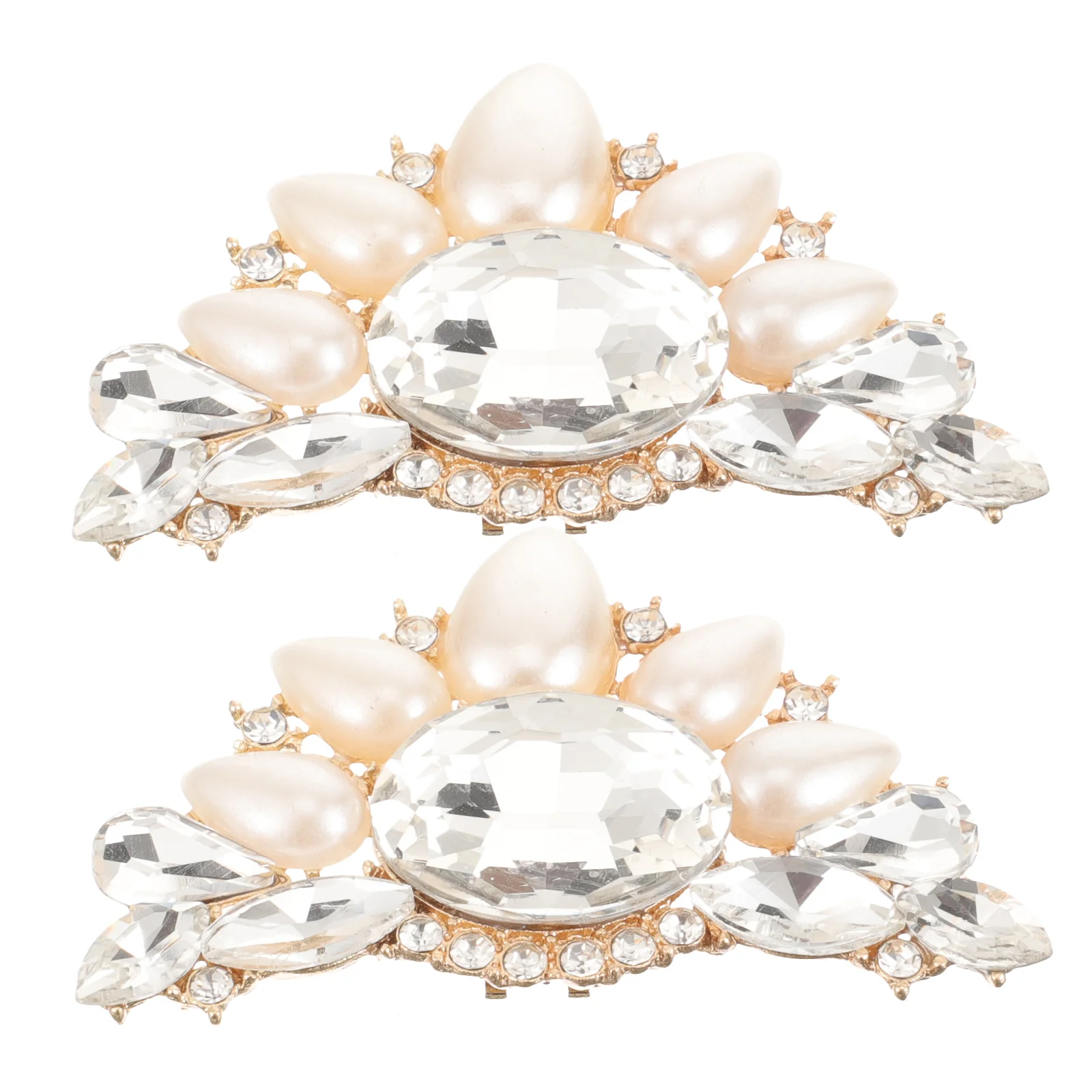 

Pearl Rhinestone Shoe Accessories Jewelry Clips Bride Metalic Boots Decor Decoration Metallic Wedding Shoes Bridal Buckle