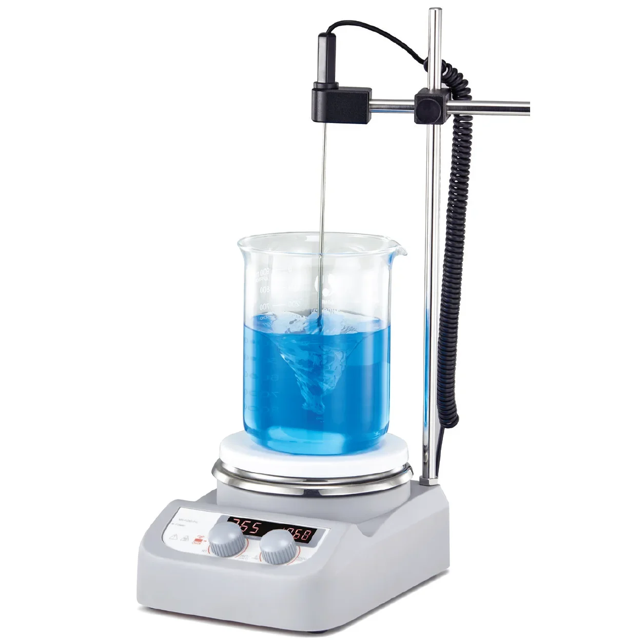 Магнитная мешалка из нержавеющей стали с ЖК-дисплеем и датчиком температуры