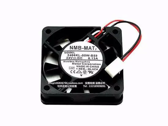 

NMB-MAT 2406KL-05W-B59 LQ1 DC 24V 0.13A 60x60x15mm 3-Wire Server Cooling Fan