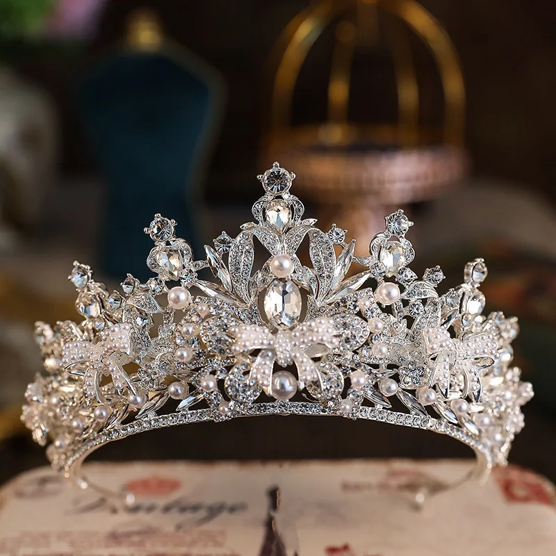 

Bride Baroque Crown for Women Performance Birthday Headwear Wedding Dress Hair Accessories Fashion Trendy Hairwear Tiara 2023