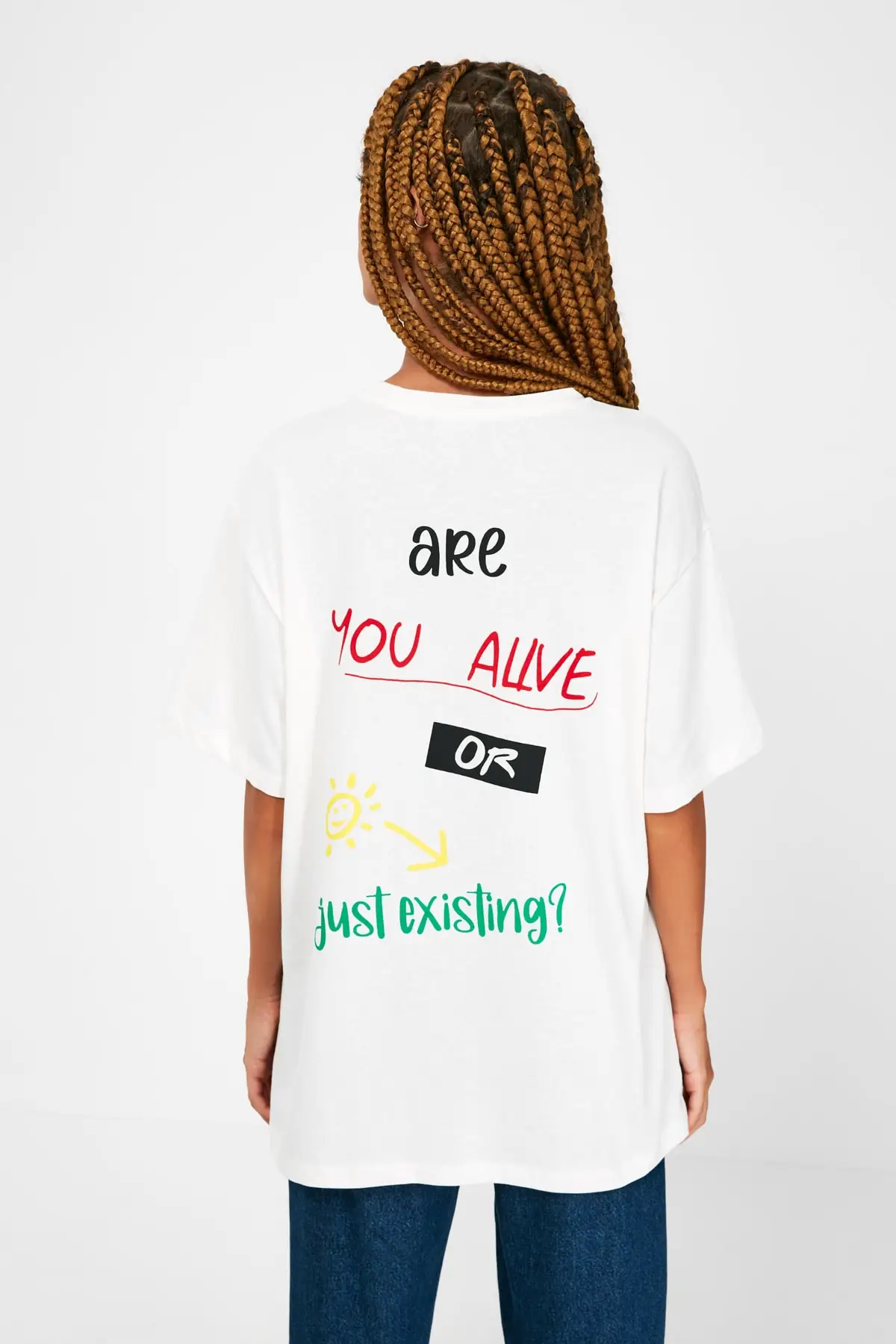 

Trendyol Boyfriend Back Printed Knitted T-Shirt TWOSS21TS3976