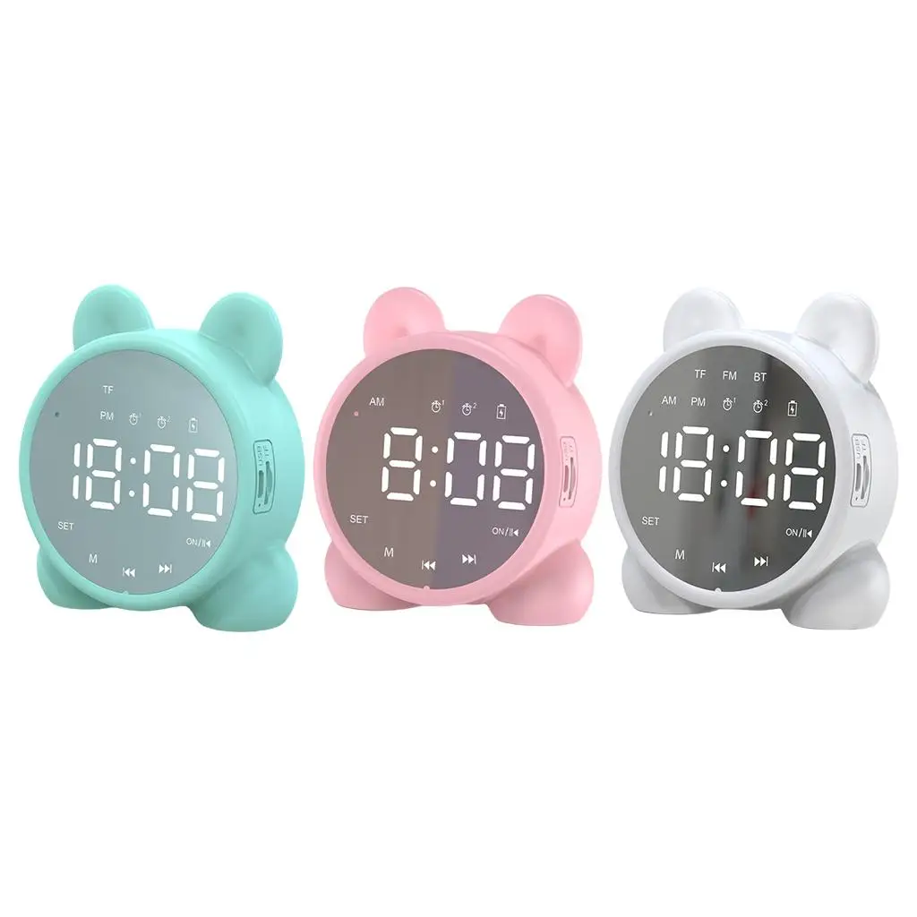 Speaker  1200mAh Mirror Surface Digital Display Portable Handsfree Call for Bedroom Travel