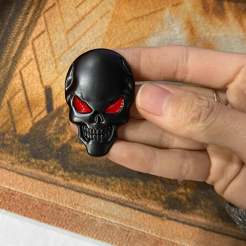 

1 Шт., 3D Металлическая Наклейка На Голову Черепа, Хромированная И Черная Задняя Эмблема, Значок Для Автомобиля, Мотоцикла