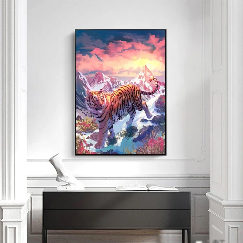 Африканская дикая собака тигр рысь джунгли животные живопись настенное