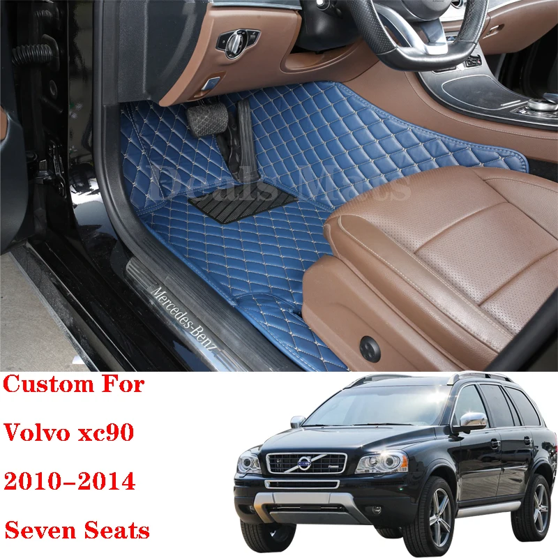 

Автомобильные коврики для Volvo Xc90, 2010, 2012, 2014, на 7 сидений, водонепроницаемые, для салона, коврики, автомобильные накладки на ножки, аксессуары