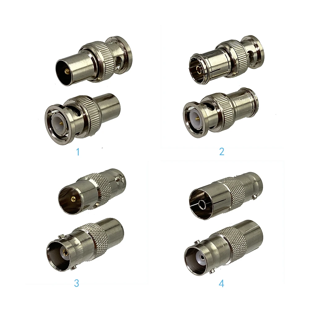 

10pcs Connector Adapter BNC to IEC PAL DVB-T Male Plug & Female Jack RF Coaxial Converter Wire Terminal New Brass