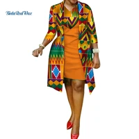new african print dress and suit coat for women bazin riche cotton 2 pieces sets traditional african women clothes wy586
