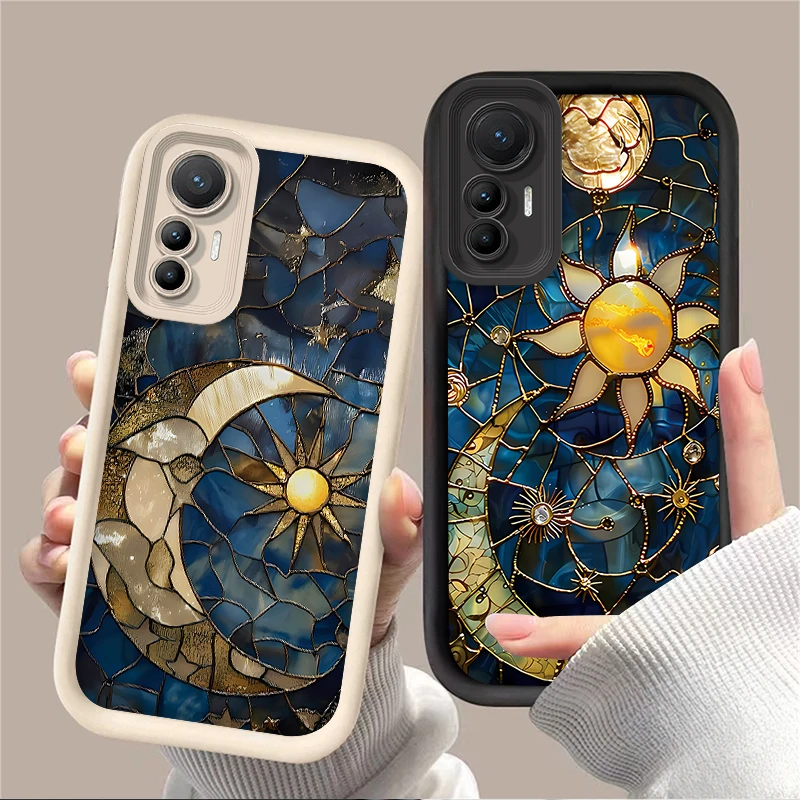 Фото Чехол со стеклянным узором Sun Moon для Xiaomi Poco X7 X6 X5 X3 NFC F7 F6 F5 F3 M7 M6 Pro 4G 5G Mi 12 11 Lite NE 5G 13T 12T 11T 14T Pro №3