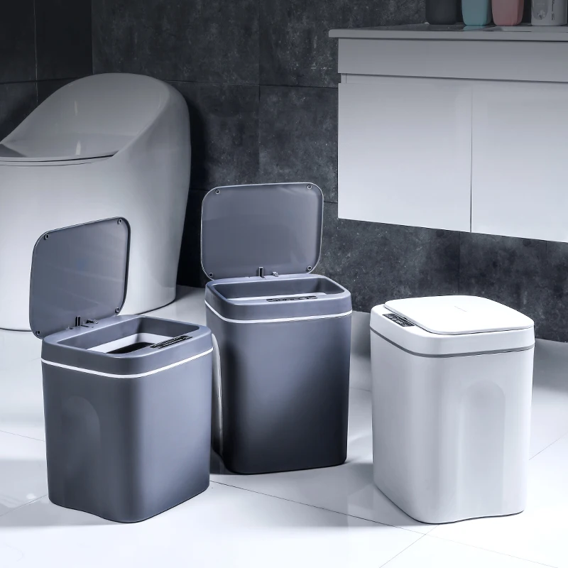 

Smart Induction Ashcan Automatic Intelligent Sensor Dustbin Electric Touch Trash Bin for Kitchen Bathroom Bedroom Garbage Ashbin