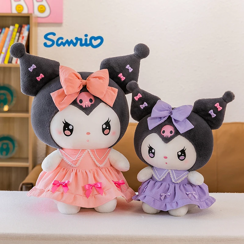 

Милая плюшевая игрушка Sanrio Bow Kuromi MyMelody, милая кукла, подушка, украшение, модное украшение для игры, подарок на день рождения для девочек