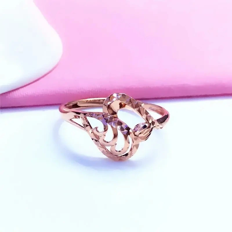 

Pure 585 Russian 18K Gold Plated Women's Open Mouth Hollow Ring Fashion Graceful Online Influencer Ring