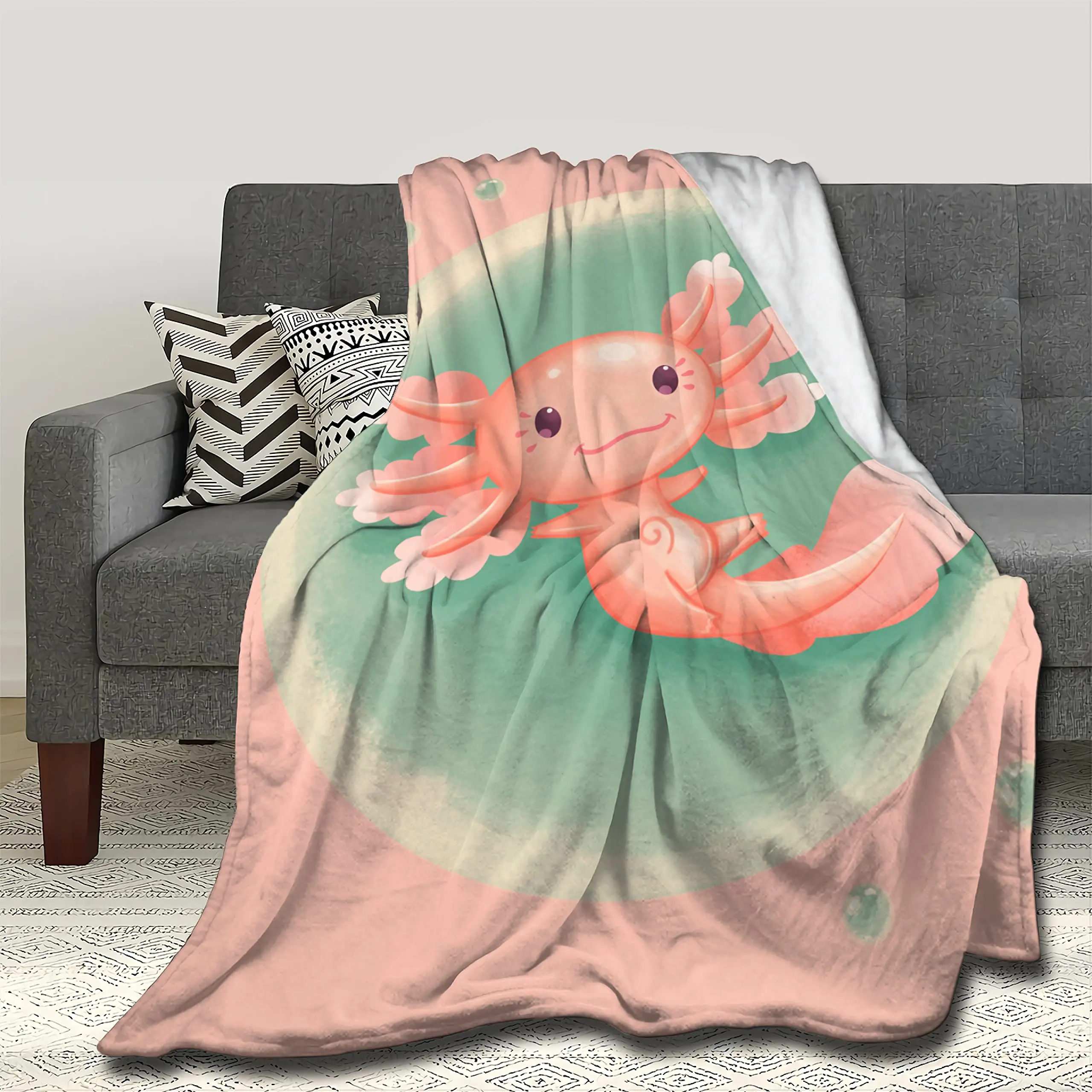 

Милое Kawaii Axolotl одеяло для кровати дивана Axolotl одеяла теплые легкие мягкие фланелевые одеяла с изображением животных одеяло домашний декор