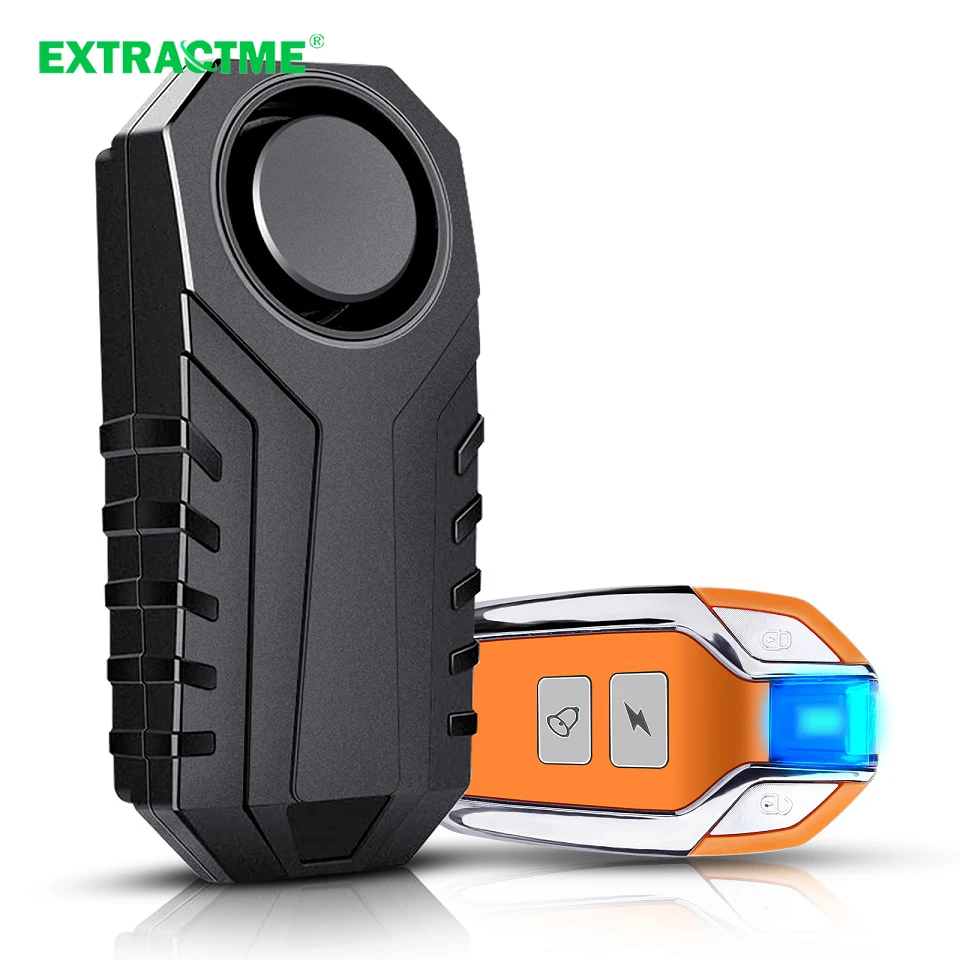 

Extractme Bicycle Alarm Anti Theft Wireless Vibration Alarm Remote Control 113dB Wireless Detector Sensor For Bike Motorcycle