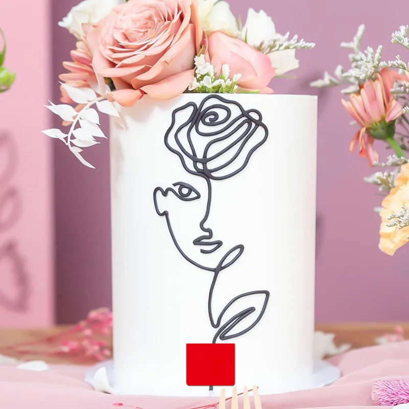 

Абстрактное минималистичное искусство, Женский Топпер для торта, Женский Топпер для свадебного торта, товары для вечерние