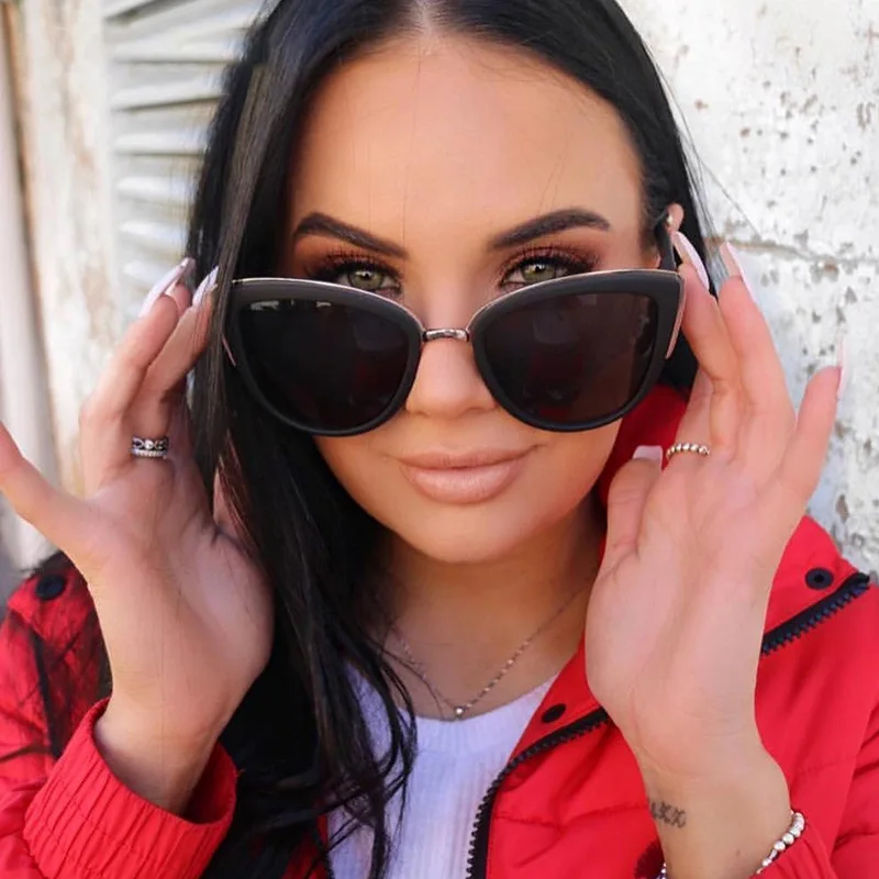 Очки солнцезащитные женские кошачий глаз роскошные брендовые дизайнерские