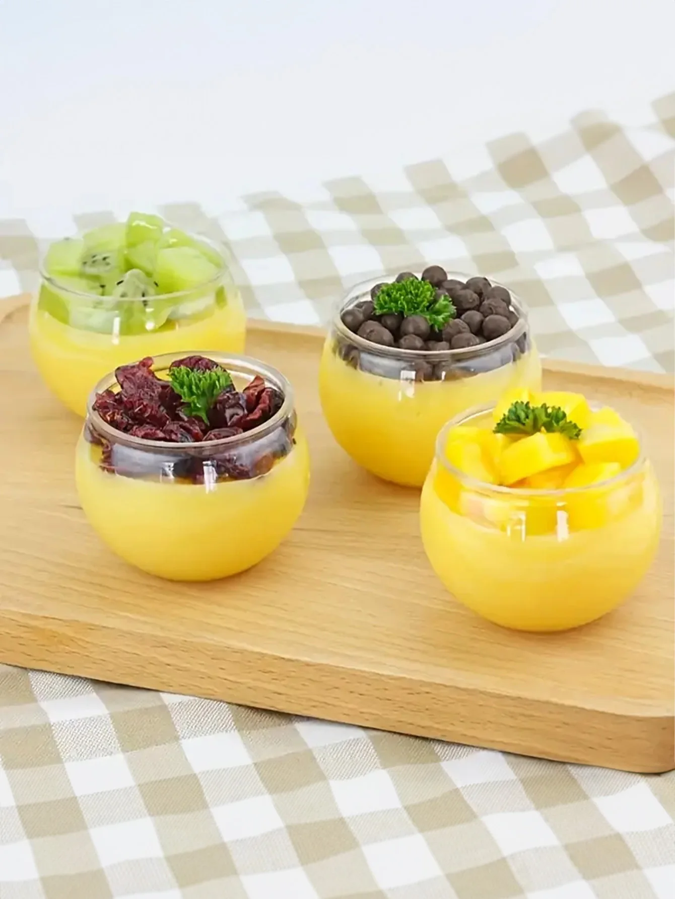 Набор Из 6 Круглых Многоцелевых Пластиковых Мисок Для Пудинга Мороженого Tiramisu