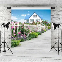 beautiful garden fence flowers photographic background photozone backdrop for baby children portrait pets photophone studio