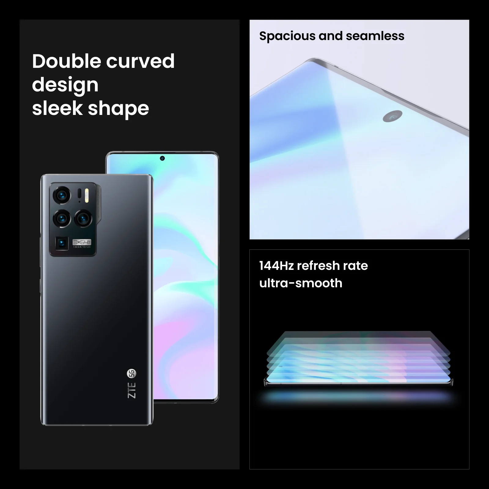 Ceny FEDEX/DHL Bezpłatne ZTE Axon 30 Ultra 5G Smartphone Globalna Wersja 6.67 ''ekran AMOLED Snapdragon 888 Octa Core 64MP Camera
